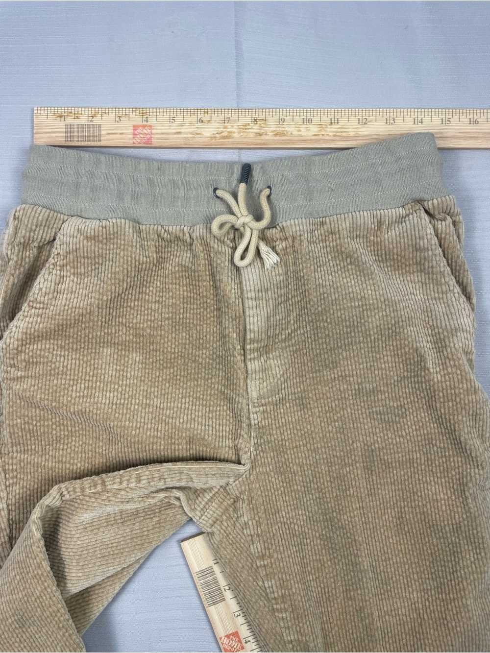 Native Youth Jersey Corduroy Jogger Pants - Taupe Brown (Shrunk to Kids 10/12) - Picture 4 of 9